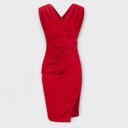 Desi - V-neck dress with slit