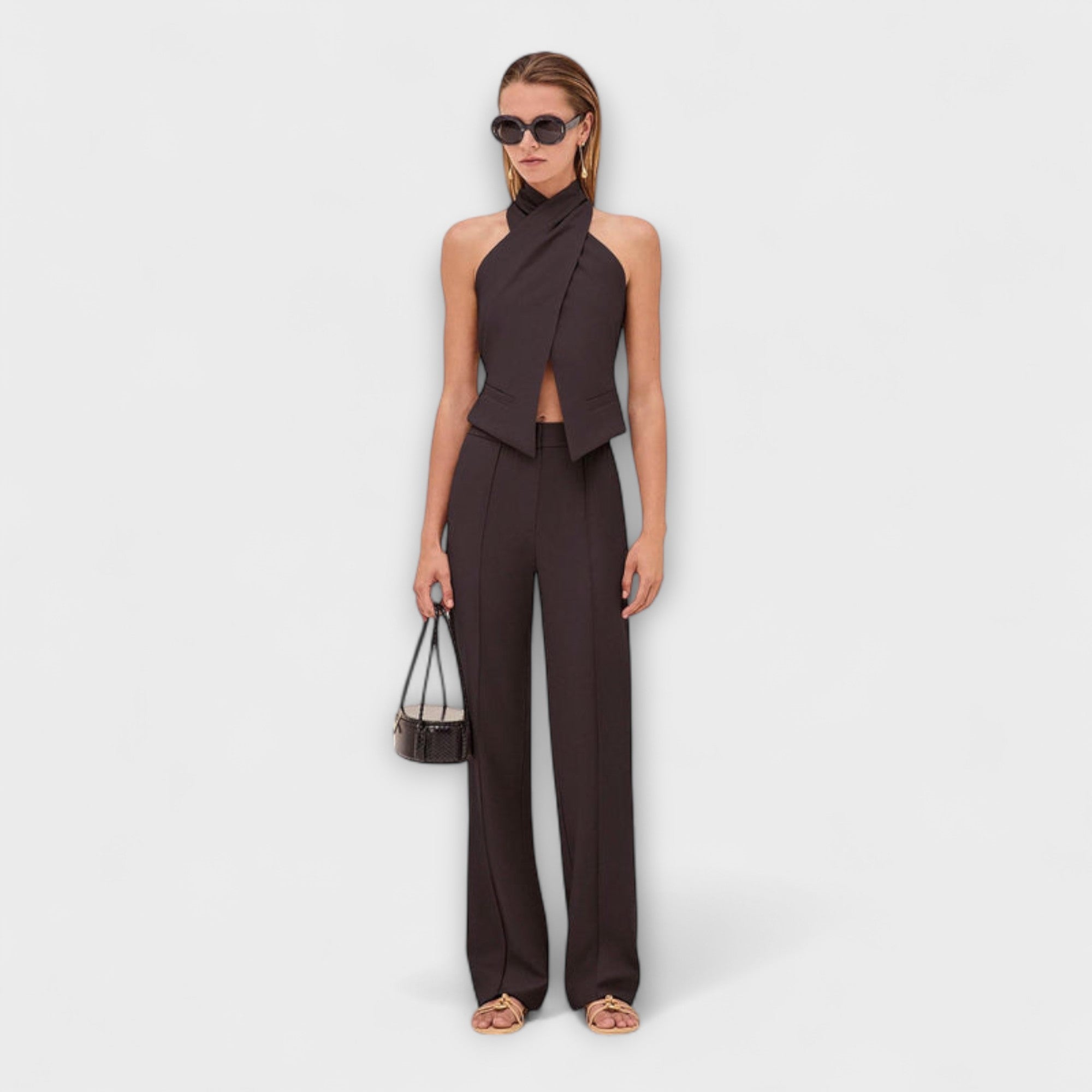 June - Crisscross Halter Neck Tank Top
