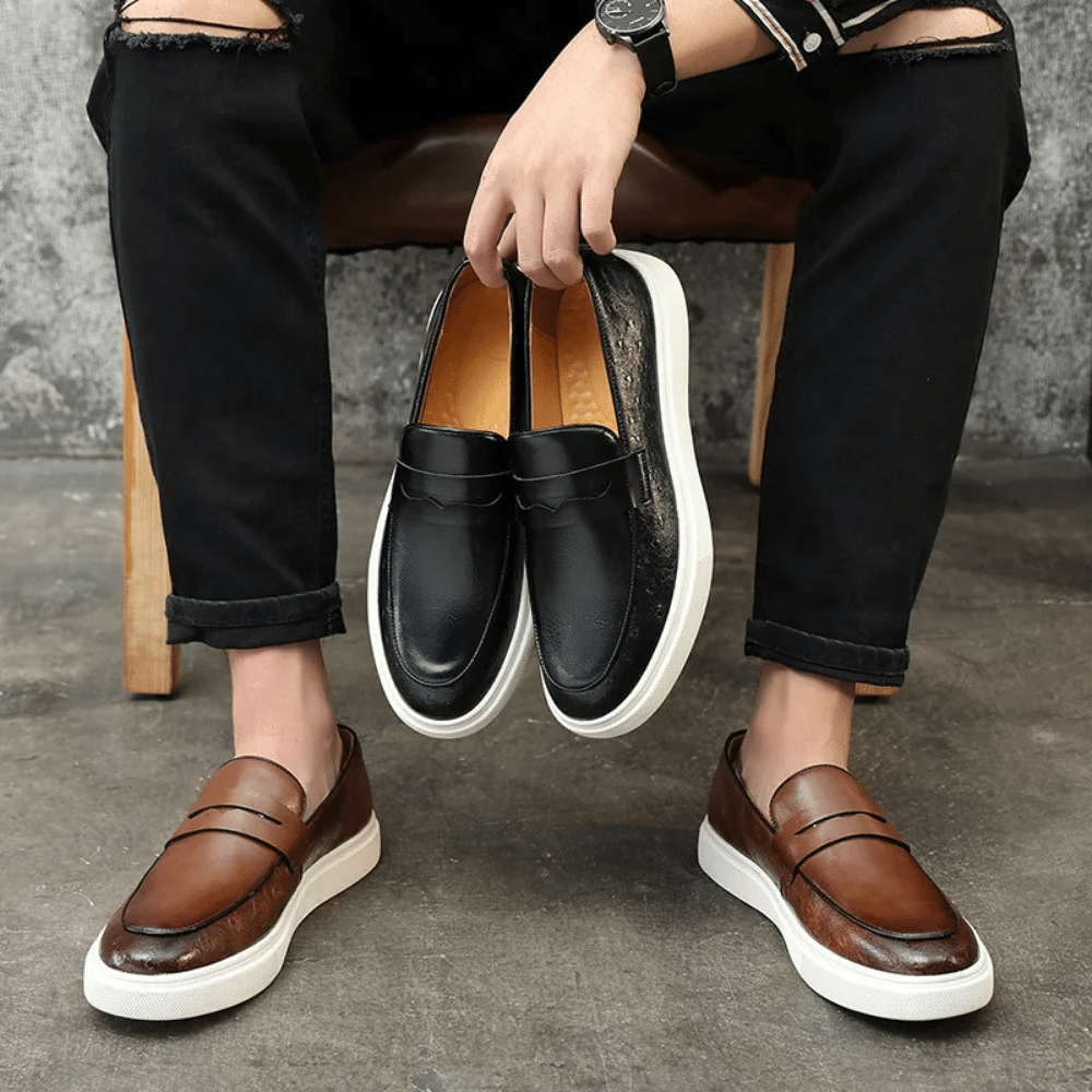 Leather Moccasin Slip-On for Men by Verno
