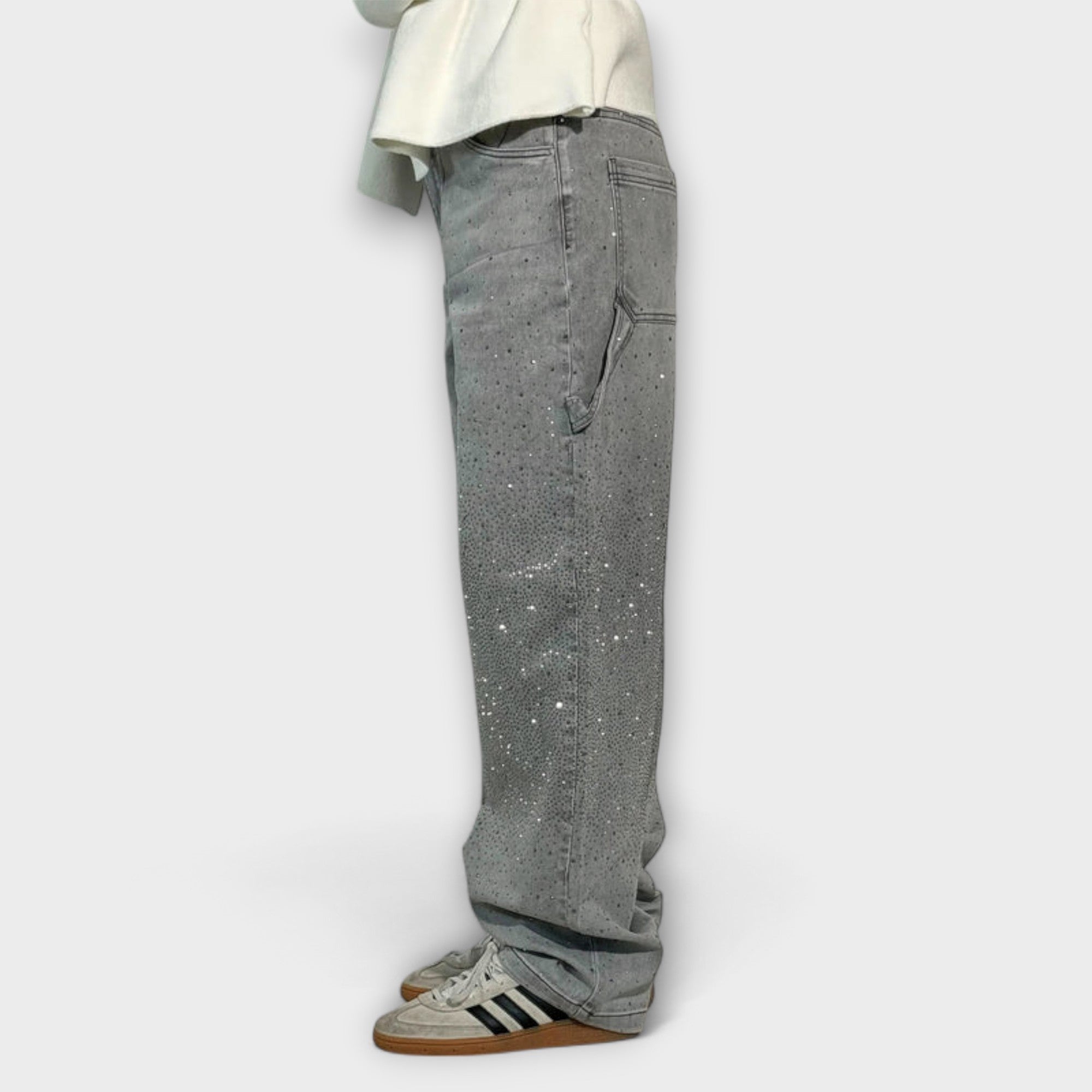 Fable - Shine Denim Jeans in Balloon Carpenter Style