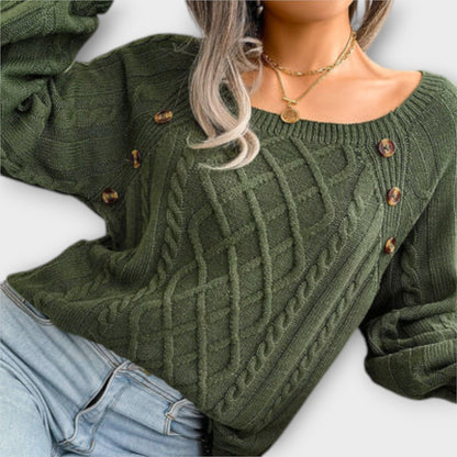 Malia - Knitted Sweater with Buttons