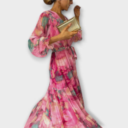 Evelyn - Watercolor Maxi Dress