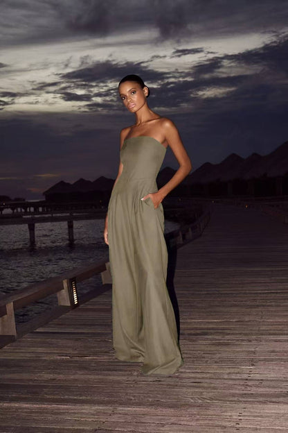 Amélie - Elegant Strapless Jumpsuit