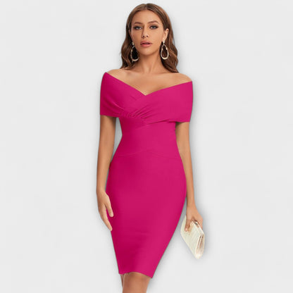 Elegant dress with a V-neck